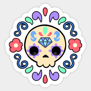 Cute mexican skull. Dia de los muertos Sticker